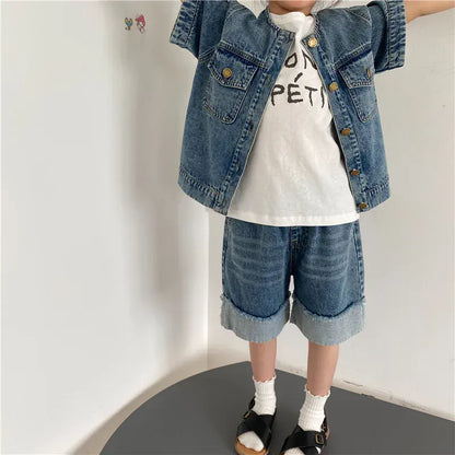 ハーフパンツ・ショートパンツ キッズパンツ デニムハーフパンツ ショートパンツ ロールアップ