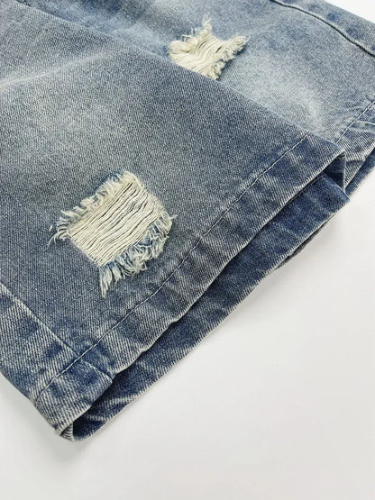 ハーフパンツ・ショートパンツ キッズパンツ デニム ダメージ加工 ハーフパンツ ショートパンツ