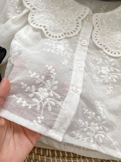 ブルマパンツ ベビートップス/サスペンダーブルマ 長袖レース襟ブラウス/サスペンダーフリルスカートブルマ