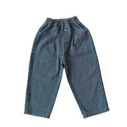 デニムパンツ キッズパンツ デニムストライプロングパンツ ジーンズ
