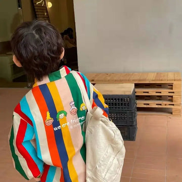 半袖シャツ・ブラウス キッズトップス 半袖シャツ カラフルストライプ