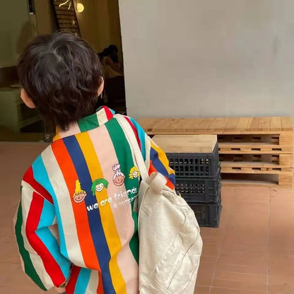 半袖シャツ・ブラウス キッズトップス 半袖シャツ カラフルストライプ