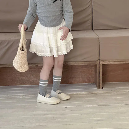 スカート キッズスカート ティアードフリルミニスカート ケーキスカート ホワイト