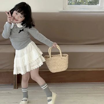 スカート キッズスカート ティアードフリルミニスカート ケーキスカート ホワイト