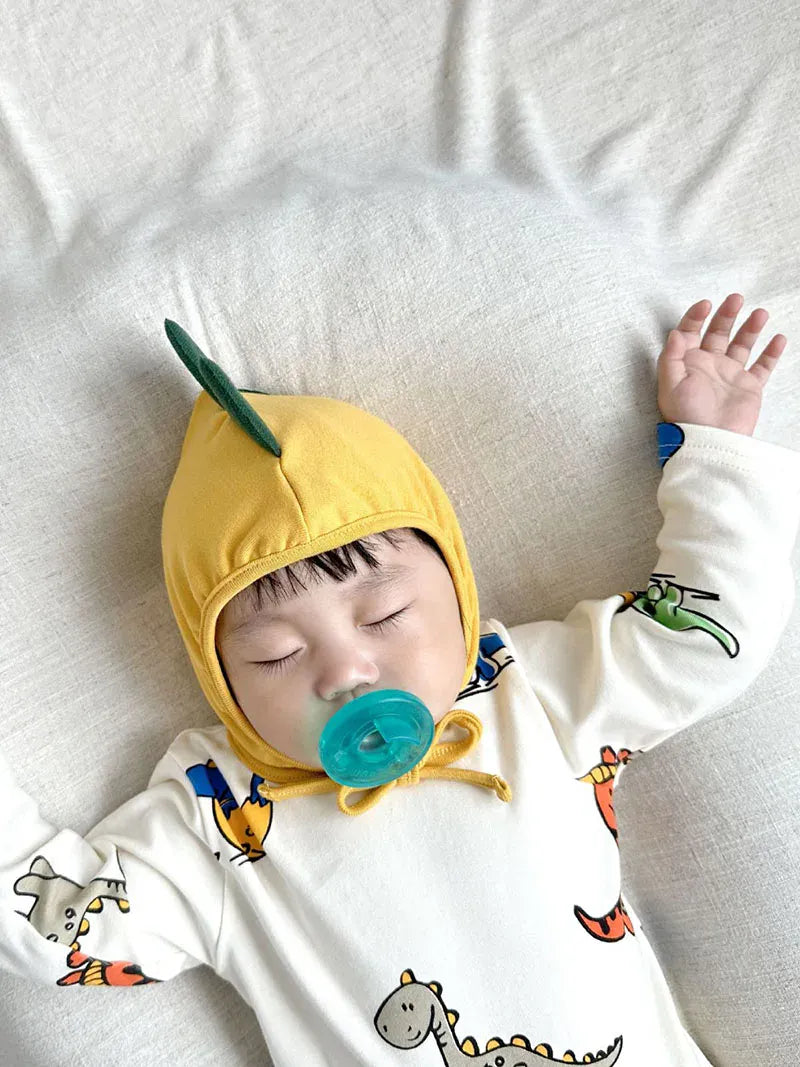 長袖ロンパース ベビーロンパース 帽子セット カラフル恐竜ダイナソープリント長袖ボディスーツ コスチューム
