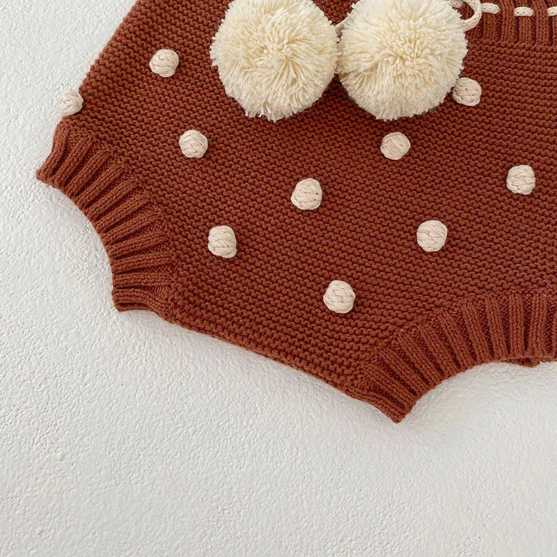 ブルマパンツ ベビーパンツ ニットブルマパンツ ぽんぽん 水玉ドット刺繍 ショートパンツ レッド