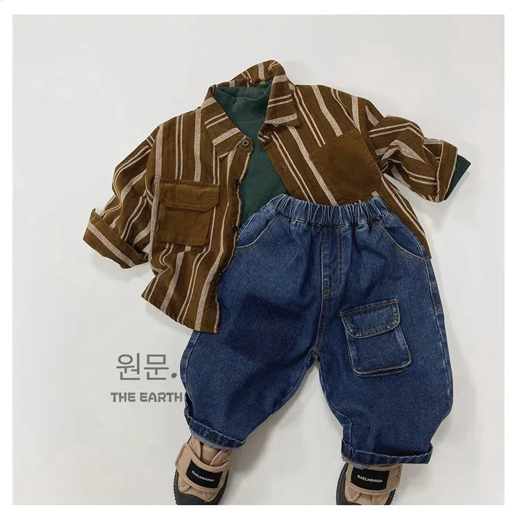 デニムパンツ キッズパンツ デニムパンツ ルーズシルエット ポケット ジーンズ ジーパン