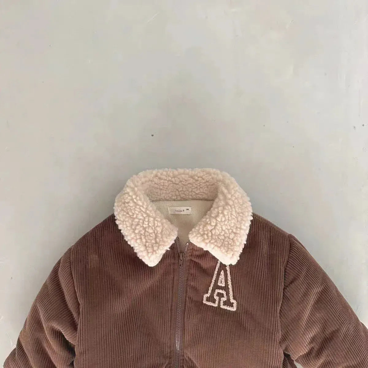 ショートコート・ジャケット・ジャンパー ベビーアウター コーデュロイ レターロゴ刺繍 裏フリースジャケット 厚手コート
