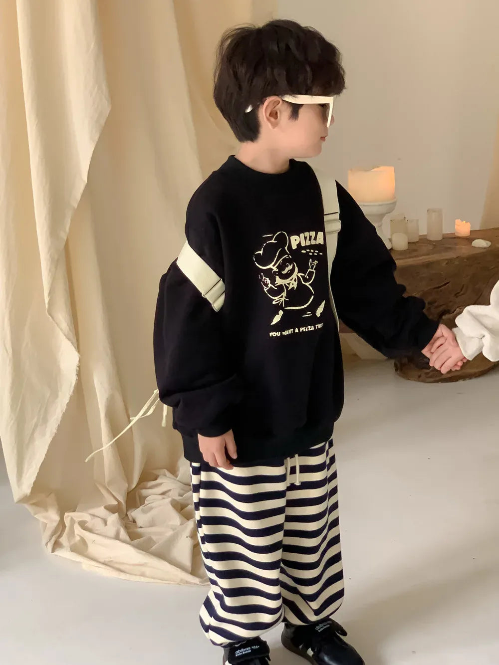 トレーナー・フーディ キッズトップス ピザ屋さんプリント スウェットシャツ トレーナー