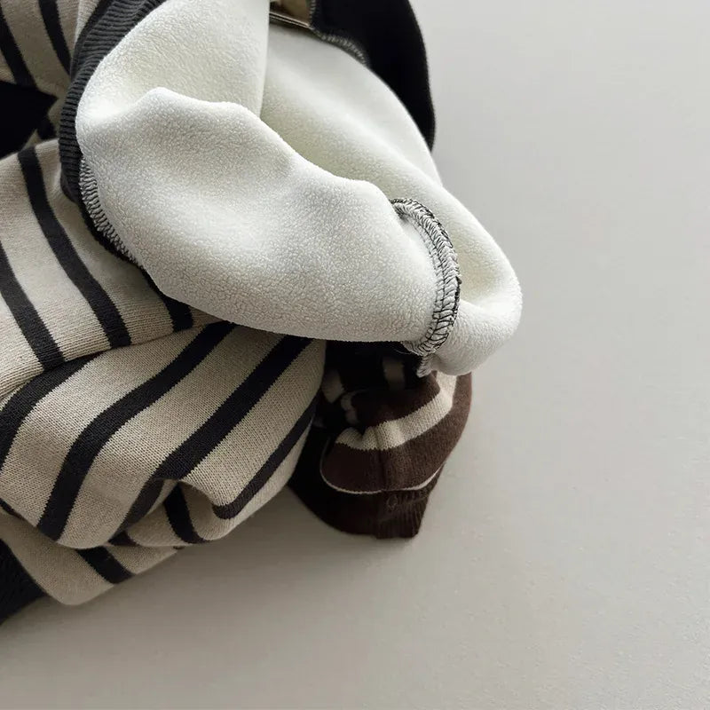 トレーナー・フーディ キッズトップス ボーダー 裏フリーススウェットシャツ トレーナー