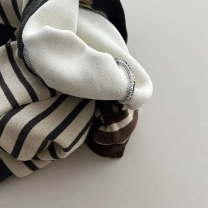 トレーナー・フーディ キッズトップス ボーダー 裏フリーススウェットシャツ トレーナー