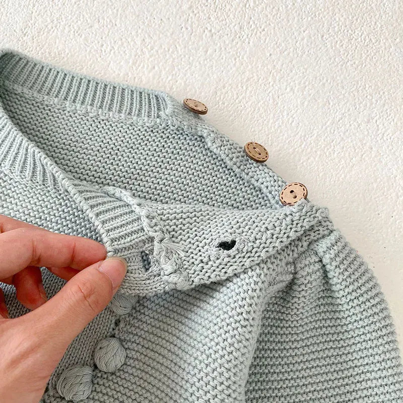 ニット・セーター ベビートップス セーター 長袖ニット ハート刺繍 ブルー