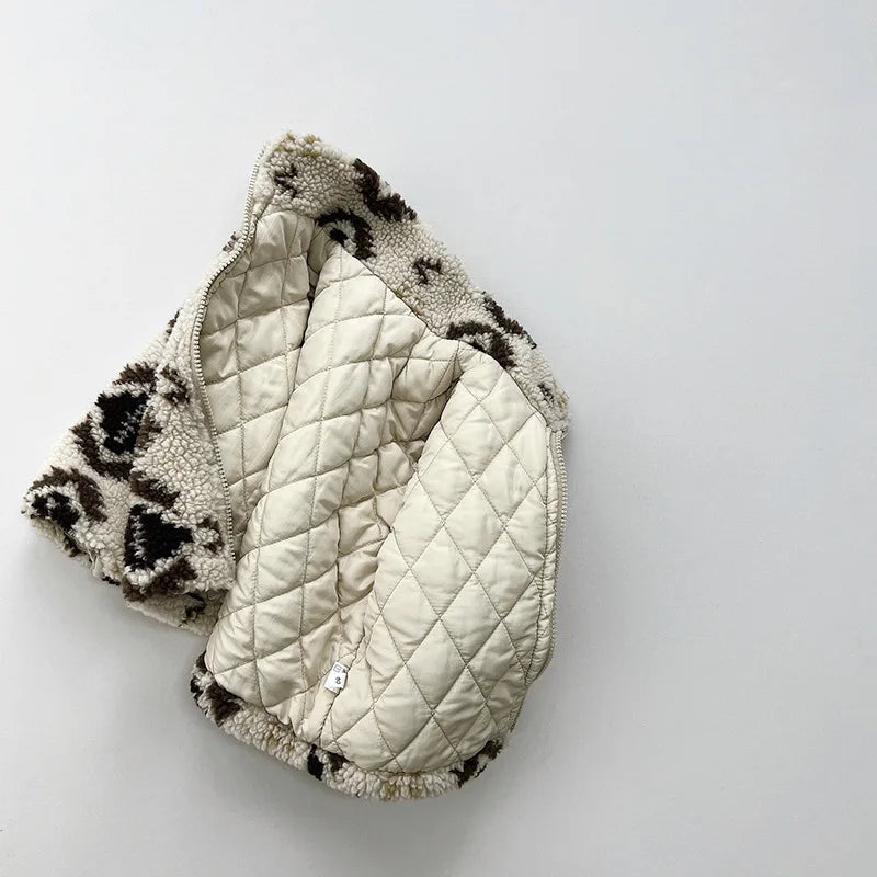 ショートコート・ジャケット・ジャンパー キッズアウター ボアフリース裏キルティングジャケット ジッパーコート ネイティブ トライバル柄 ボーイズ 男の子 子供服