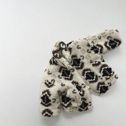 ショートコート・ジャケット・ジャンパー キッズアウター ボアフリース裏キルティングジャケット ジッパーコート ネイティブ トライバル柄 ボーイズ 男の子 子供服