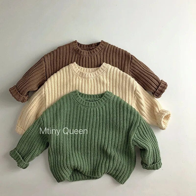ニット・セーター キッズセーター ざっくりニットプルオーバー コーヒー グリーン ベージュ ボーイズ 男の子 子供服