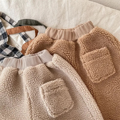 ロングパンツ・スウェットパンツ キッズ ボアフリース ルーズ パンツ