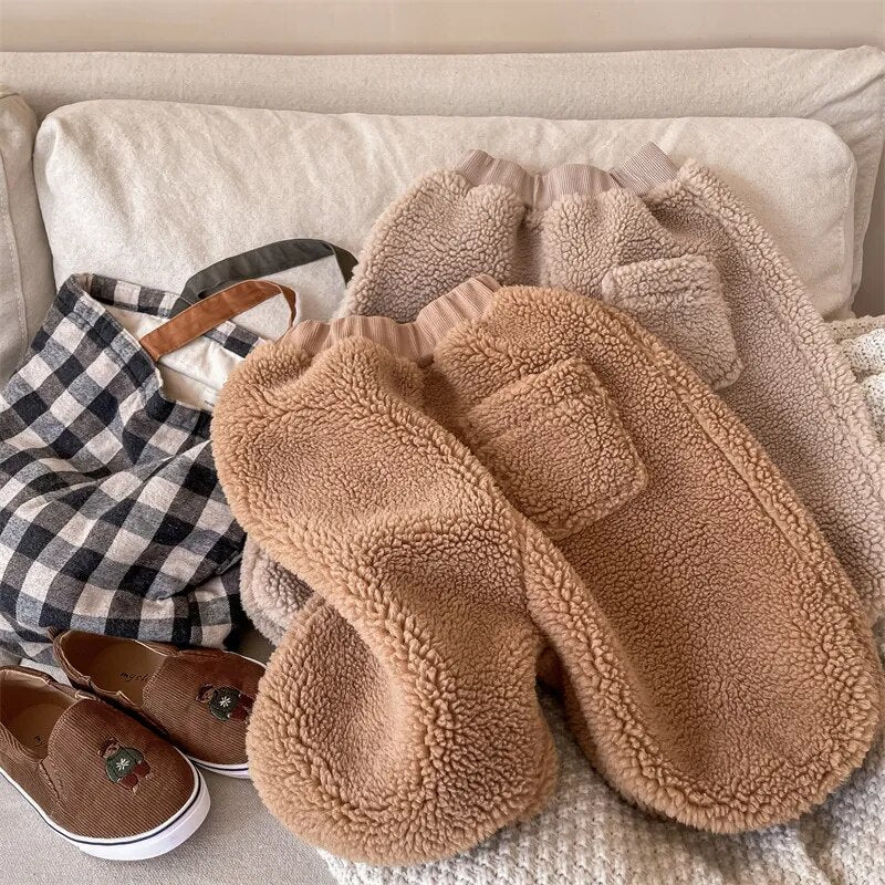 ロングパンツ・スウェットパンツ キッズ ボアフリース ルーズ パンツ