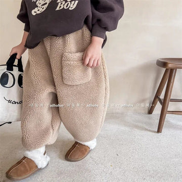 ロングパンツ・スウェットパンツ キッズ ボアフリース ルーズ パンツ