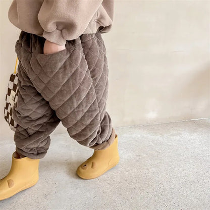 ロングパンツ・スウェットパンツ キッズ キルティング コーデュロイ パンツ 暖パン