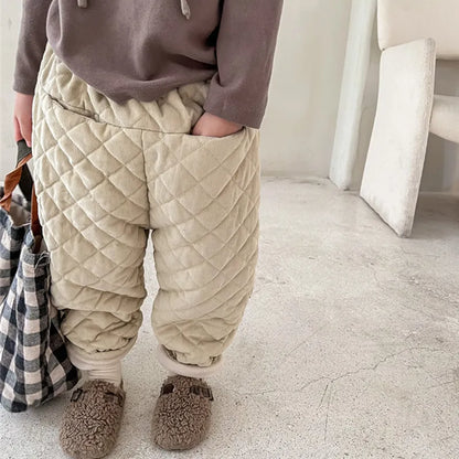 ロングパンツ・スウェットパンツ キッズ キルティング コーデュロイ パンツ 暖パン