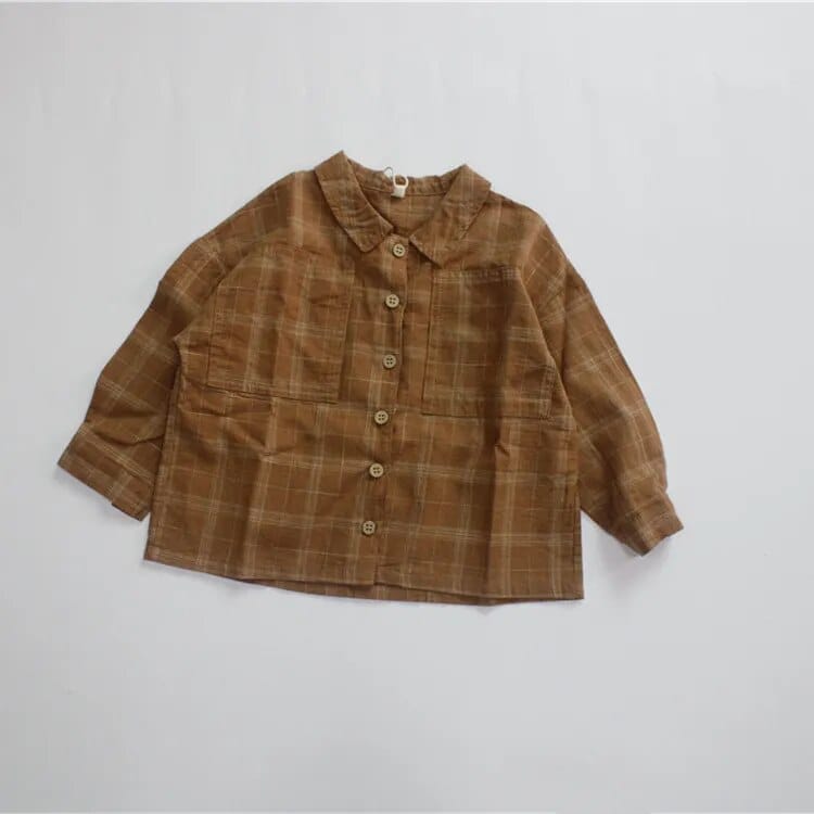 長袖シャツ・ブラウス キッズ レトロ チェック  長袖 シャツ ブラウス