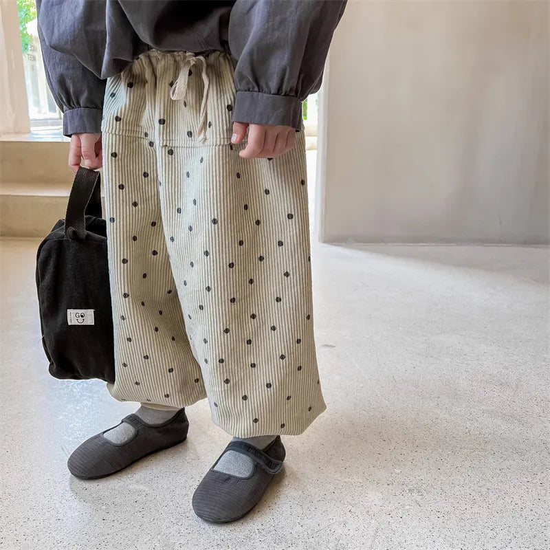 ロングパンツ・スウェットパンツ キッズ みずたま コーデュロイ ルーズ パンツ バルーン ジョガーパンツ