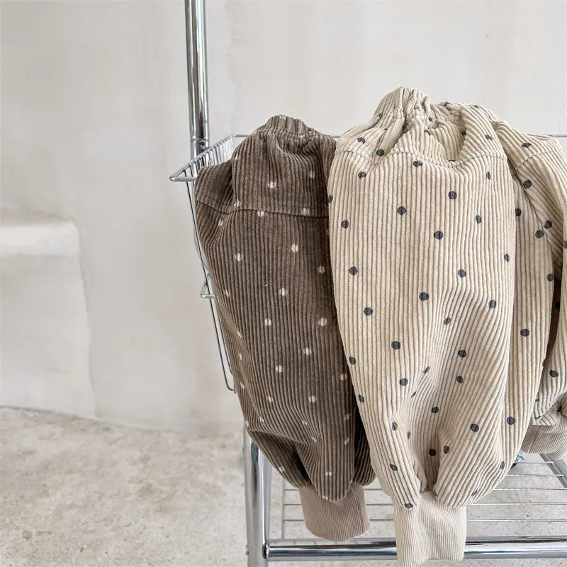 ロングパンツ・スウェットパンツ キッズ みずたま コーデュロイ ルーズ パンツ バルーン ジョガーパンツ