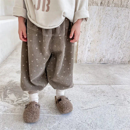 ロングパンツ・スウェットパンツ キッズ みずたま コーデュロイ ルーズ パンツ バルーン ジョガーパンツ