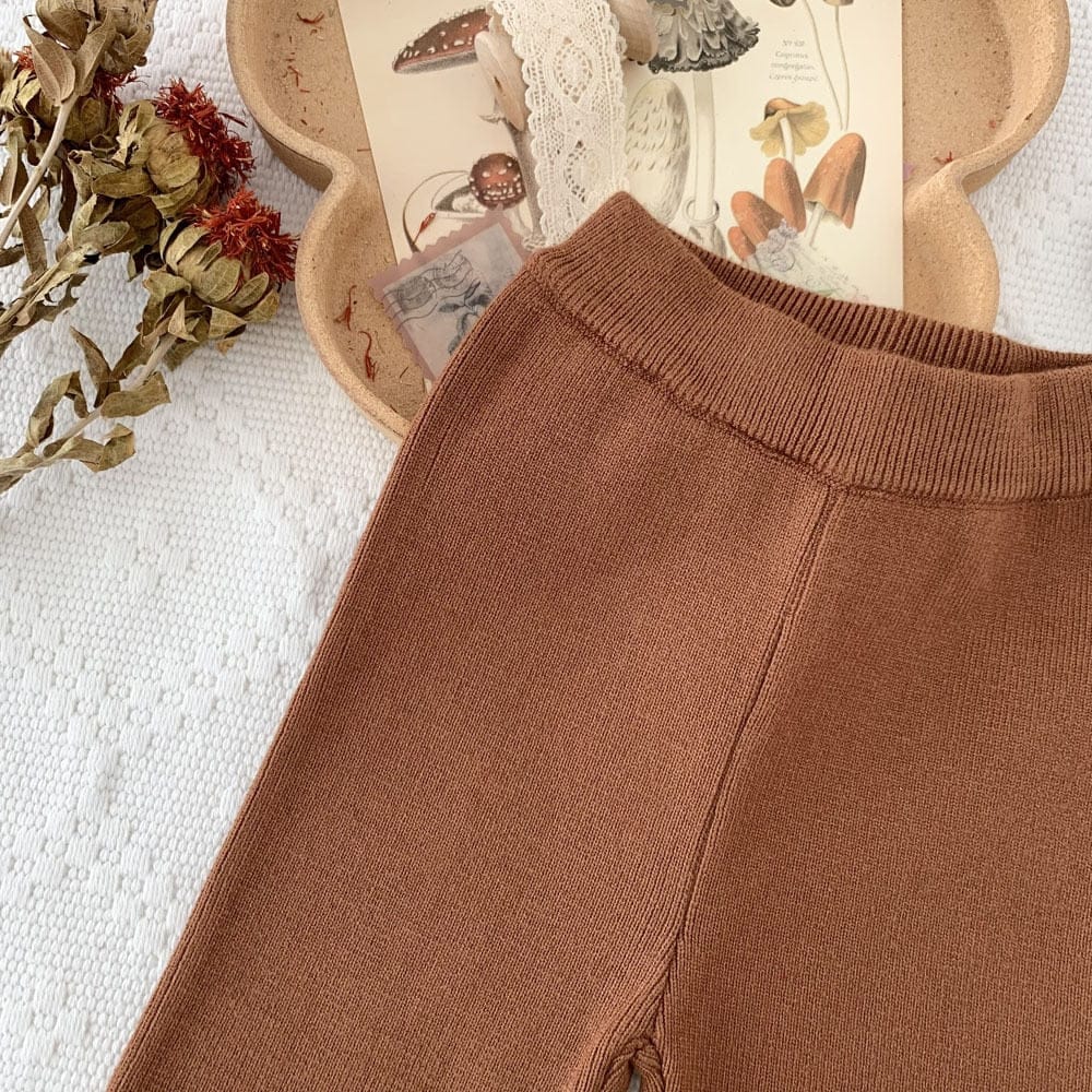 ロングパンツ・スウェットパンツ キッズ ニット フレア フロントスリット パンツ