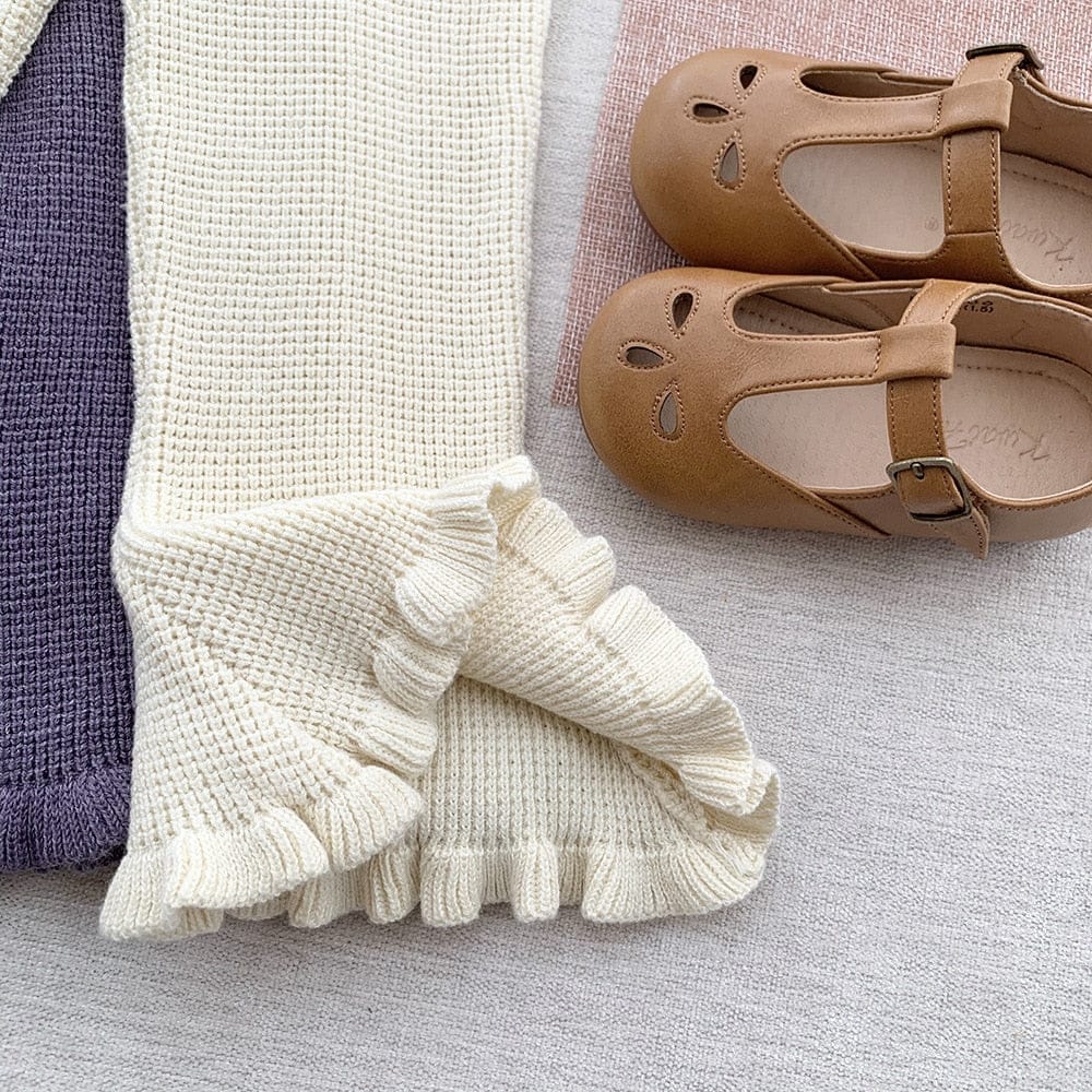 ロングパンツ・スウェットパンツ キッズ フリル フレア ニット パンツ