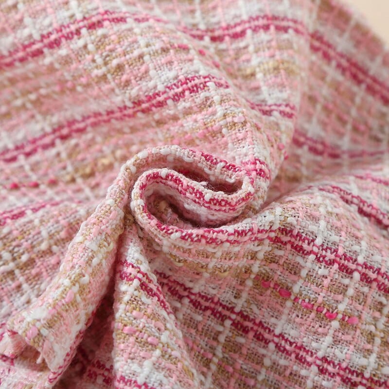 長袖ワンピース キッズ ツイード チェック 半袖 パフスリーブ お出かけ タイト ワンピース ピンク ガールズ