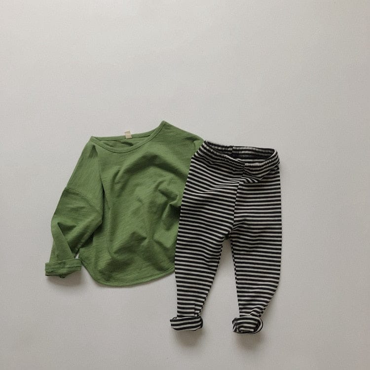 レギンスパンツ キッズ ボーダー 無地 ベーシック レギンス パンツ