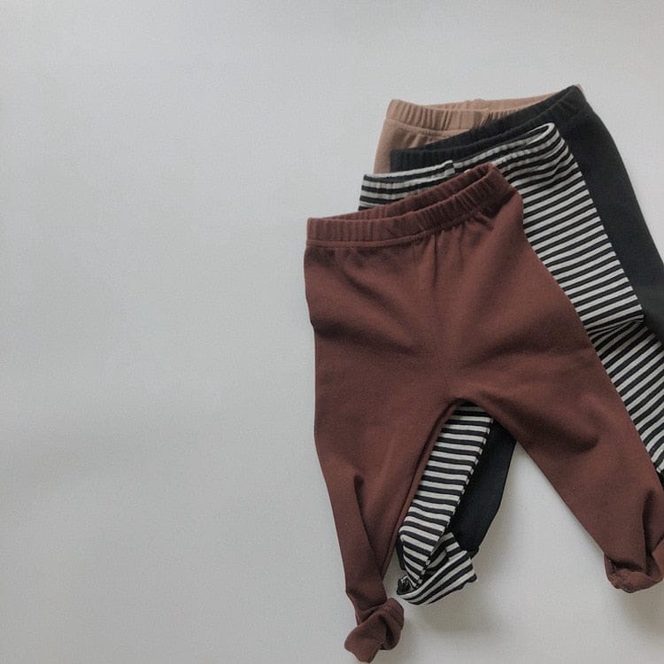 レギンスパンツ キッズ ボーダー 無地 ベーシック レギンス パンツ