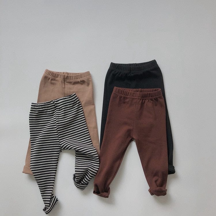 レギンスパンツ キッズ ボーダー 無地 ベーシック レギンス パンツ