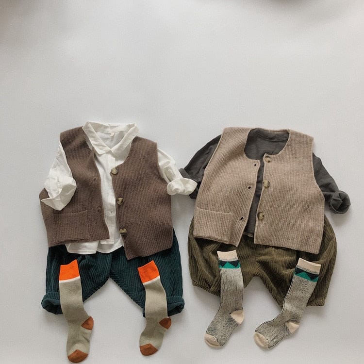 ベスト キッズ ニット 前あき ベスト