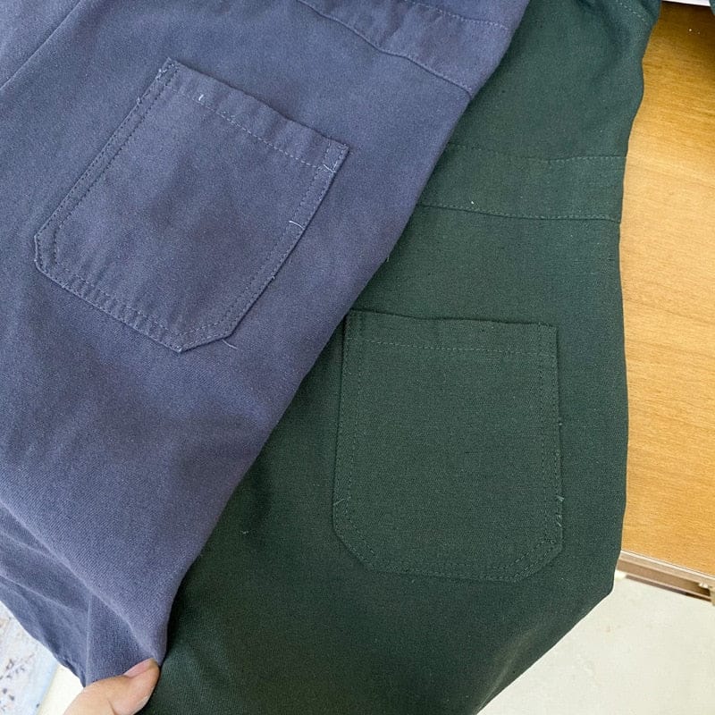 長袖ジャンプスーツ キッズ 長袖 シャツ ジャンプスーツ オーバーオール つなぎ ブルーグレー グリーン ボーイズ