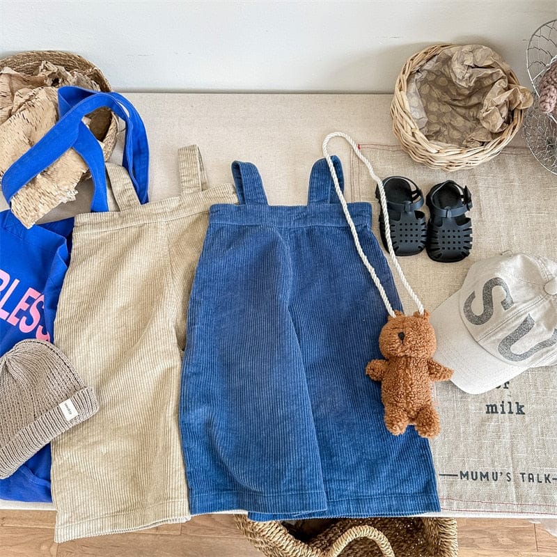 サロペットパンツ・サスペンダーパンツ キッズ コーデュロイ フラワー 膝パッチ サスペンダーパンツ サロペット パンツ ガールズ