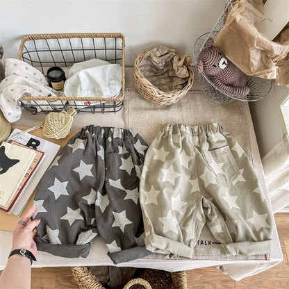 ロングパンツ・スウェットパンツ キッズ レターロゴ プリント スター 星 ルーズ パンツ ボーイズ