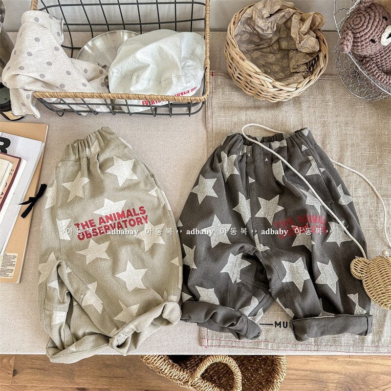 ロングパンツ・スウェットパンツ キッズ レターロゴ プリント スター 星 ルーズ パンツ ボーイズ