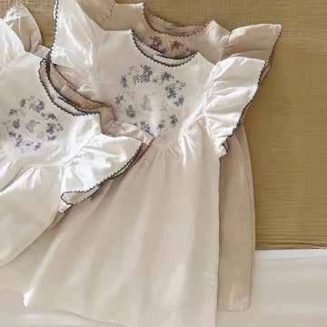 半袖ロンパース ☺︎ ベビー キッズ フリルスリーブ うさぎ プリント 半袖 ロンパース ワンピース リンク 姉妹 お揃い コーデ ガールズ