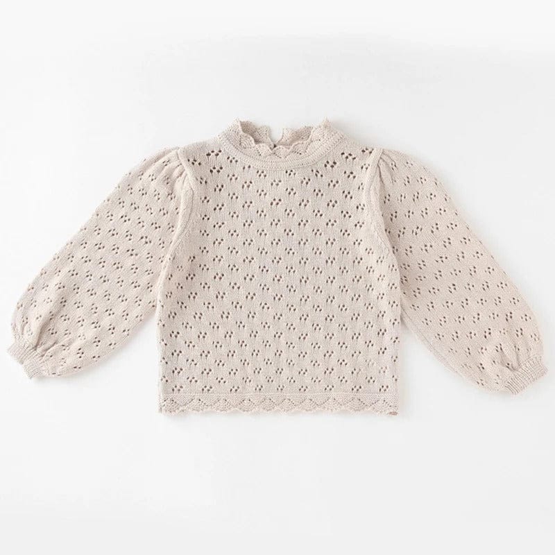 ニット・セーター ベビー キッズ レースニット パフスリーブ トップス