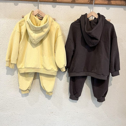 長袖セットアップ キッズ スウェット セットアップ くま ベア フーディ パーカー パンツ ユニセックス