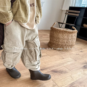 ロングパンツ・スウェットパンツ キッズ コーデュロイ ポケット カーゴパンツ ボーイズ