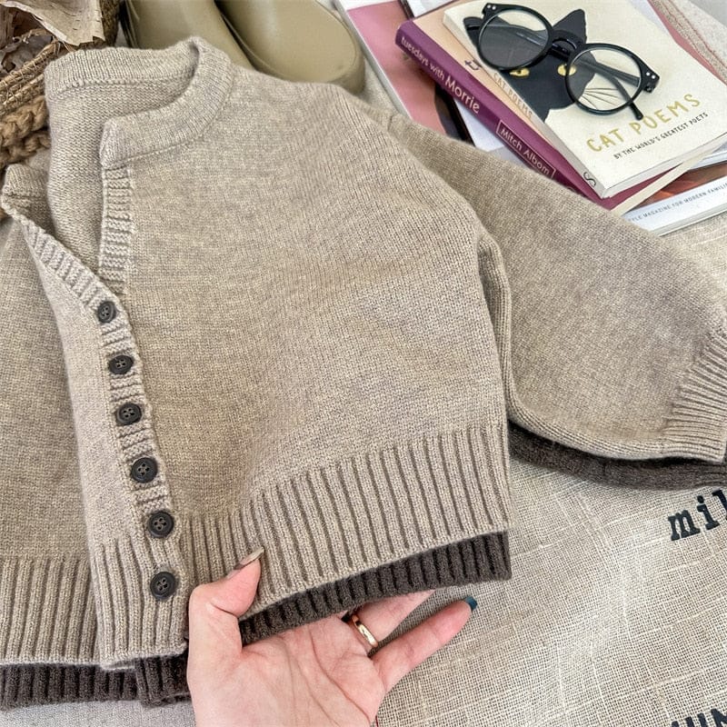 カーディガン・パーカー キッズ ニット シンプル ベーシック カーディガン ユニセックス