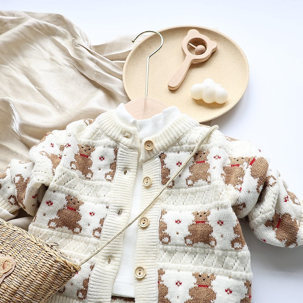 カーディガン・パーカー ベビー キッズ ニット くま ベア カーディガン ジャケット ユニセックス