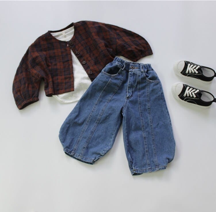 デニムパンツ キッズ デニム ふんわり バルーン パンツ ジーンズ