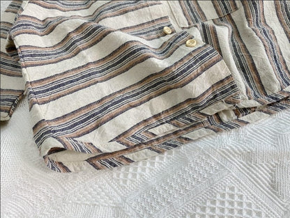 長袖シャツ・ブラウス キッズ パッチワーク ボーダー ストライプ 長袖 シャツ トップス