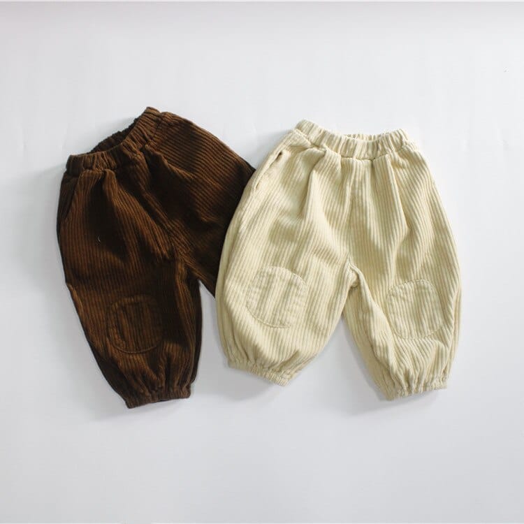 ロングパンツ・スウェットパンツ キッズ コーデュロイ ルーズ パンツ ベージュ コーヒーブラウン ボーイズ