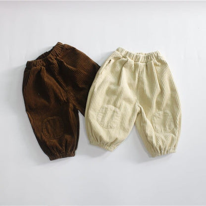 ロングパンツ・スウェットパンツ キッズ コーデュロイ ルーズ パンツ ベージュ コーヒーブラウン ボーイズ