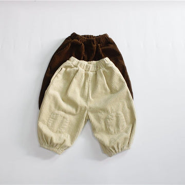 ロングパンツ・スウェットパンツ キッズ コーデュロイ ルーズ パンツ ベージュ コーヒーブラウン ボーイズ